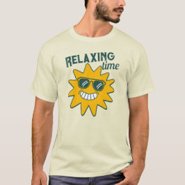 サングラスをかけたリラックスした時間の笑顔の太陽 Tシャツ