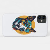 サングラスをかけたレトロな犬 Case-Mate iPhoneケース (裏面(横))