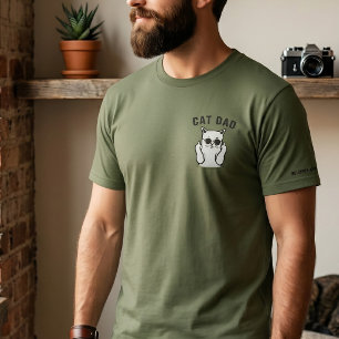 サングラスをかけた中指を立てた猫のおもしろTシャツ(猫パパ用) Tシャツ