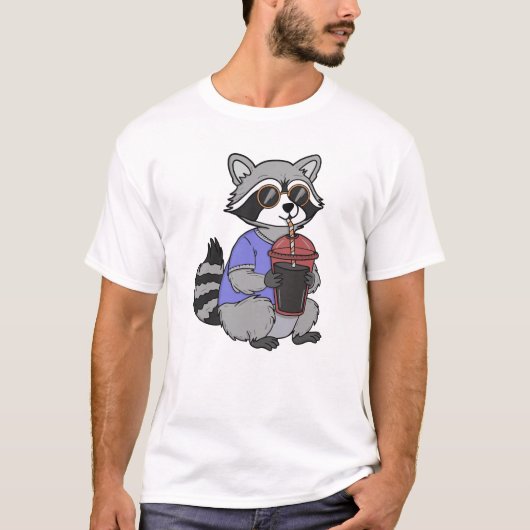 サングラスをかけた冷たいアライグマ Tシャツ (正面)