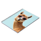 サングラスをかけた可愛いラマ ノートブック (左側)