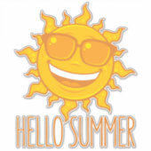 サングラスをかけた夏の太陽 シール (正面)