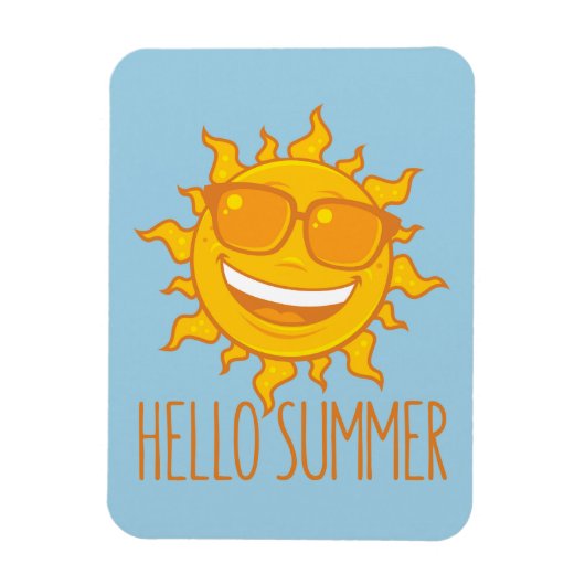 サングラスをかけた夏の太陽 マグネット (縦)
