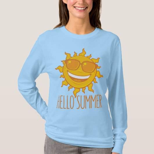 サングラスをかけた夏の太陽 Tシャツ (正面)