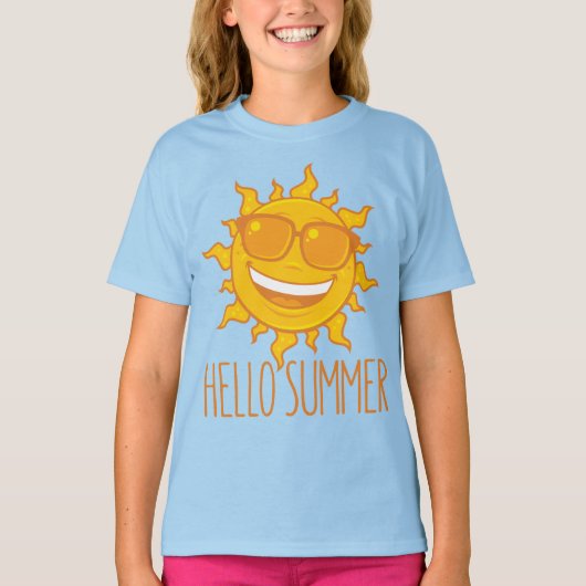 サングラスをかけた夏の太陽 Tシャツ (正面)