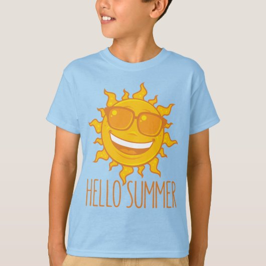 サングラスをかけた夏の太陽 Tシャツ (正面)