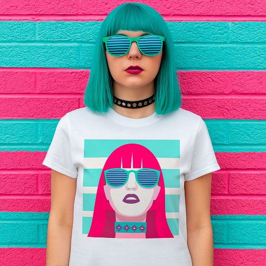 サングラスをかけた女性 Tシャツ