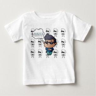 サングラスをかけた少年Tシャツ ベビーTシャツ