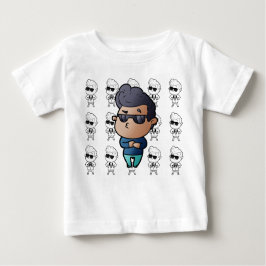サングラスをかけた少年Tシャツ ベビーTシャツ