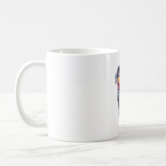 サングラスをかけた幸せな青いピットブル コーヒーマグカップ (左)