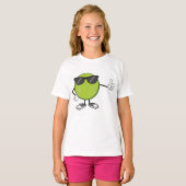 サングラスをかけた微笑みのテニスボール Tシャツ (正面フル)