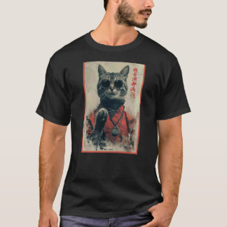 サングラスをかけた漢字のクールな日本猫 Tシャツ