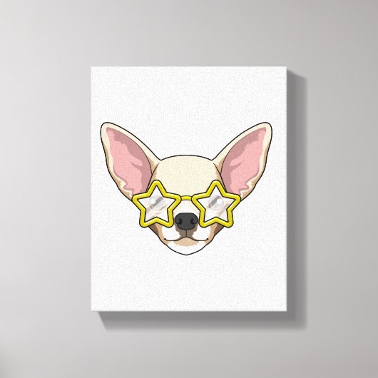 サングラスをかけた犬 キャンバスプリント (正面)