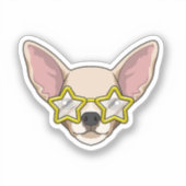 サングラスをかけた犬 シール (正面)