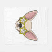 サングラスをかけた犬 フリースブランケット (正面(横))