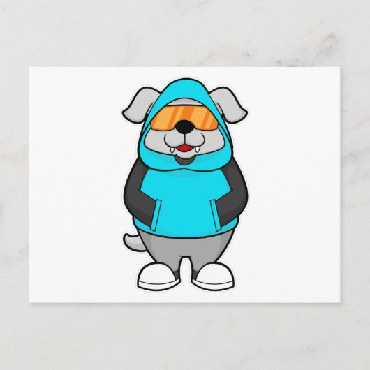 サングラスをかけた犬 ポストカード (正面)