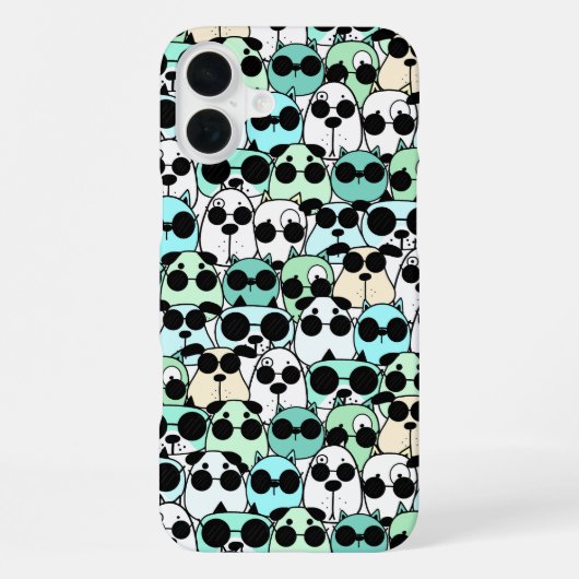 サングラスをかけた犬 iPhoneケース (裏面)