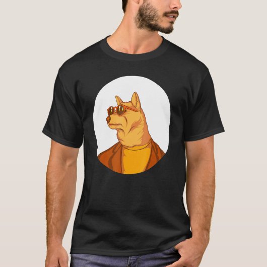 サングラスをかけた犬 Tシャツ (正面)