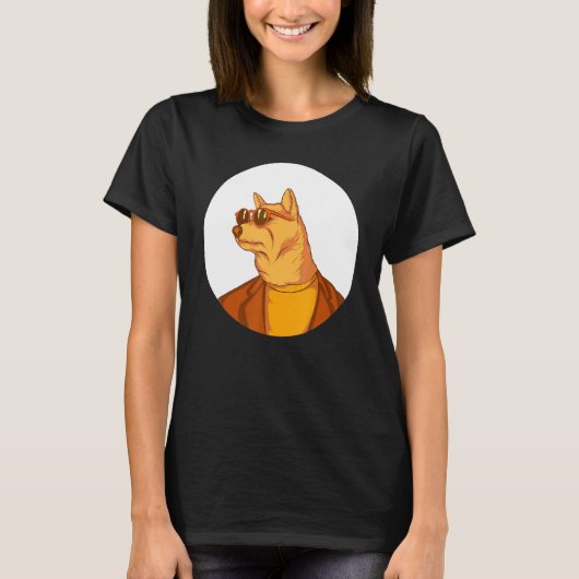 サングラスをかけた犬 Tシャツ (正面)