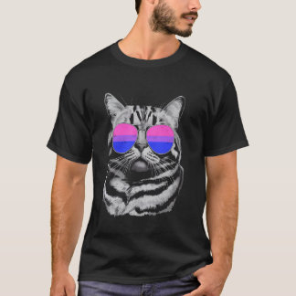サングラスをかけた猫 バイ プライド LGBTQ Tシャツ