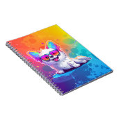 サングラスをかけた白い犬のノートブック ノートブック (右側)