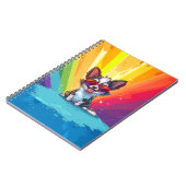 サングラスをかけた茶色と白の犬 ノートブック (左側)