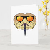 サングラスをかけた蛇 カード (黄色い花)