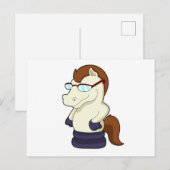 サングラスをかけた馬としてのチェス駒ナイト ポストカード (正面/裏面)