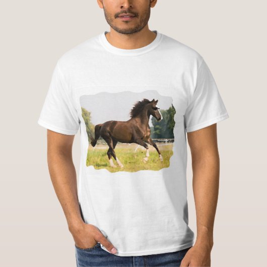 サングラスをかけた馬のTシャツ Tシャツ (正面)