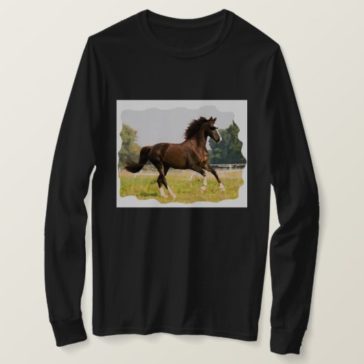 サングラスをかけた馬のTシャツ Tシャツ (デザイン正面)