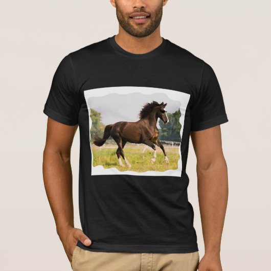 サングラスをかけた馬のTシャツ Tシャツ (正面)
