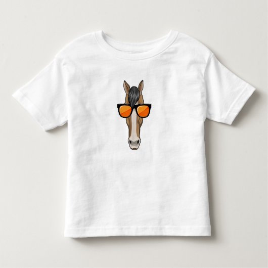サングラスをかけた馬 トドラーTシャツ (正面)