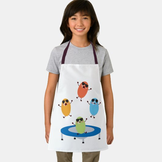 サングラスをかけているカワイイ飛び跳ねるキャンディービーンズ エプロン (インサイチュ)