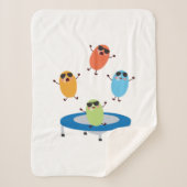 サングラスをかけているカワイイ飛び跳ねるキャンディービーンズ シェルパブランケット (正面)