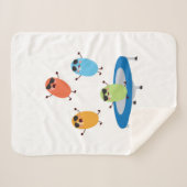 サングラスをかけているカワイイ飛び跳ねるキャンディービーンズ シェルパブランケット (正面(横))