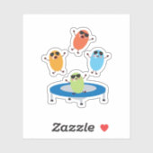 サングラスをかけているカワイイ飛び跳ねるキャンディービーンズ シール (シート)