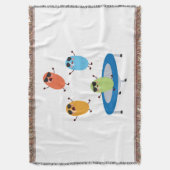 サングラスをかけているカワイイ飛び跳ねるキャンディービーンズ スローブランケット (正面縦)