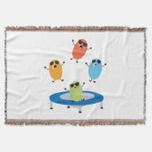 サングラスをかけているカワイイ飛び跳ねるキャンディービーンズ スローブランケット (正面)