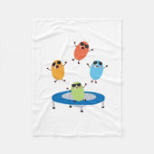 サングラスをかけているカワイイ飛び跳ねるキャンディービーンズ フリースブランケット (正面)