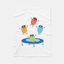 サングラスをかけているカワイイ飛び跳ねるキャンディービーンズ フリースブランケット