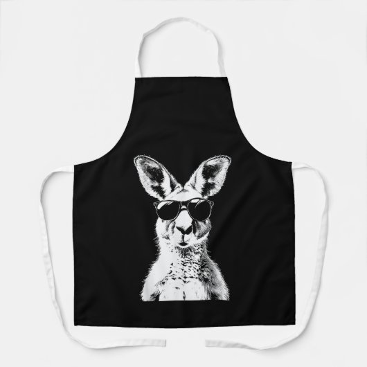 サングラスをかけているカンガルーおもしろいアニマルオーストラリア エプロン (正面)