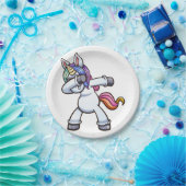 サングラスをかけているデブ一角獣 ペーパープレート (パーティー)