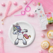 サングラスをかけているデブ一角獣 ペーパープレート (パーティー)