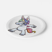 サングラスをかけているデブ一角獣 ペーパープレート (アングル)