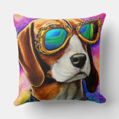 サングラスをかけているビーグル クッション (裏面)