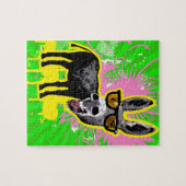 サングラスをかけているロバ ジグソーパズル (横)