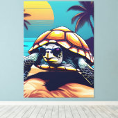 サングラスをかけている亀 キャンバスプリント (インサイチュ (ウッドフロア))