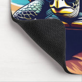 サングラスをかけている亀 マウスパッド (コーナー)