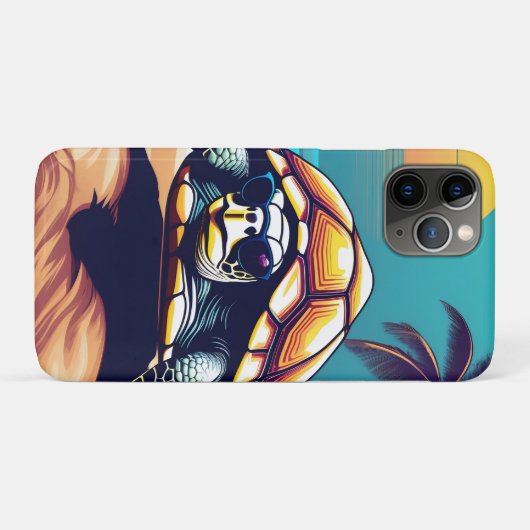 サングラスをかけている亀 Case-Mate iPhoneケース (裏面(横))