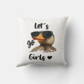 サングラスをかけている女の子のハートおもしろいダックに行こう クッション (裏面)